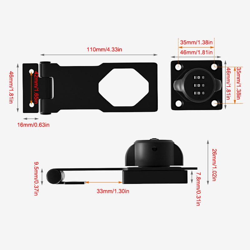 Keyless Password Cabinet Lock - Rust-Proof Zinc Alloy Security Lock