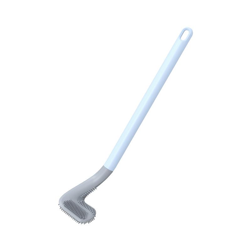 Flexible Silicone Golf Toilet Brush with Long Handle and Wall Mount