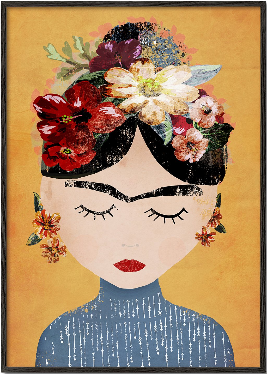 Frida Kahlo Inspired Multicolor Art Poster
