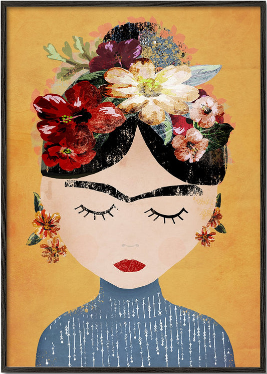 Frida Kahlo Inspired Multicolor Art Poster
