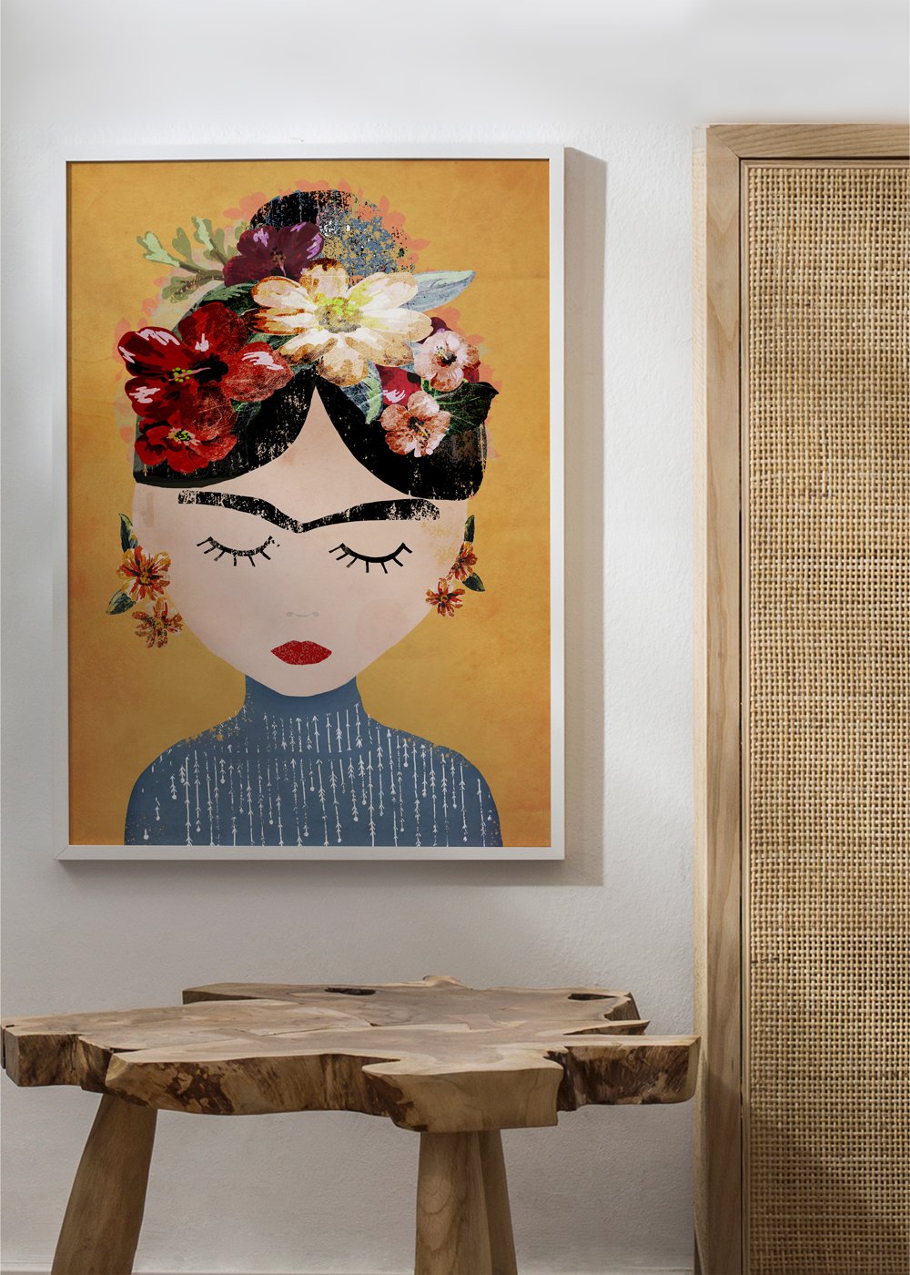 Frida Kahlo Inspired Multicolor Art Poster