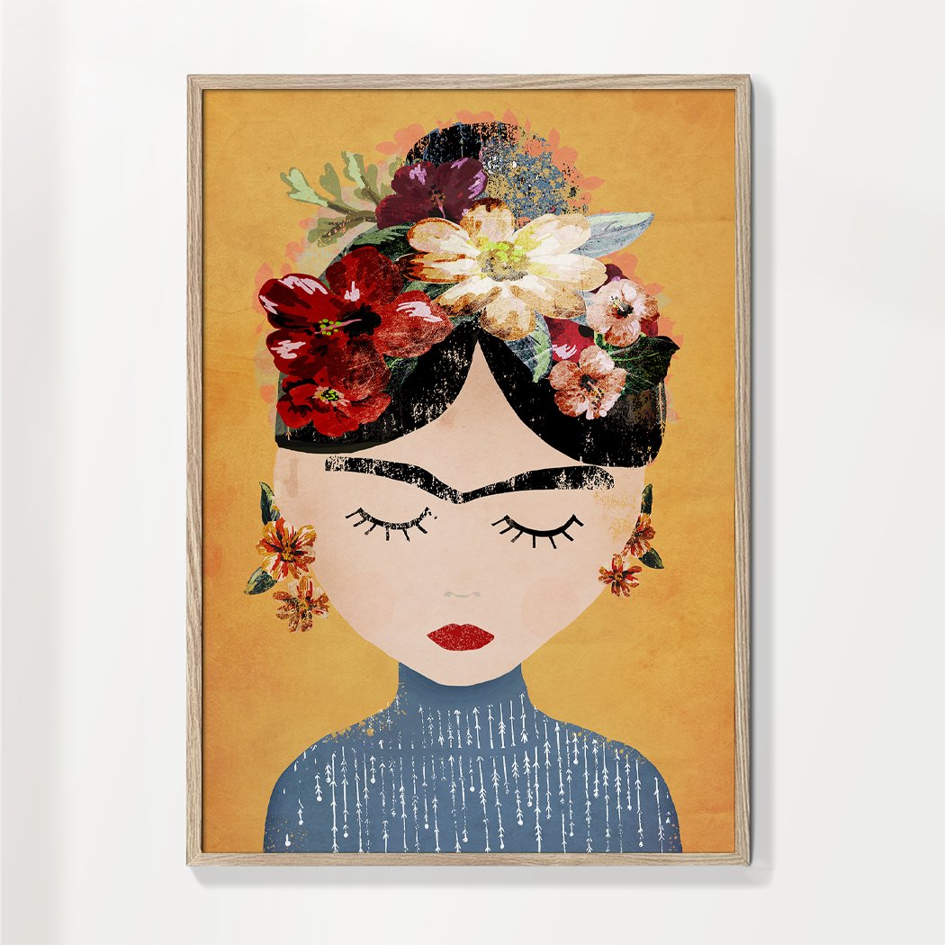 Frida Kahlo Inspired Multicolor Art Poster