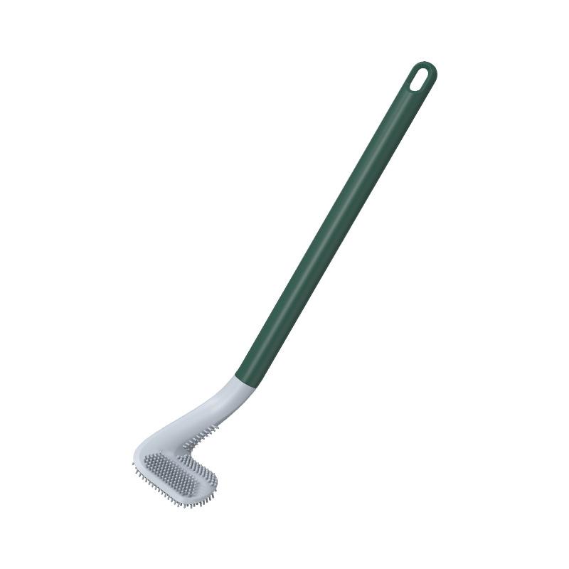 Flexible Silicone Golf Toilet Brush with Long Handle and Wall Mount