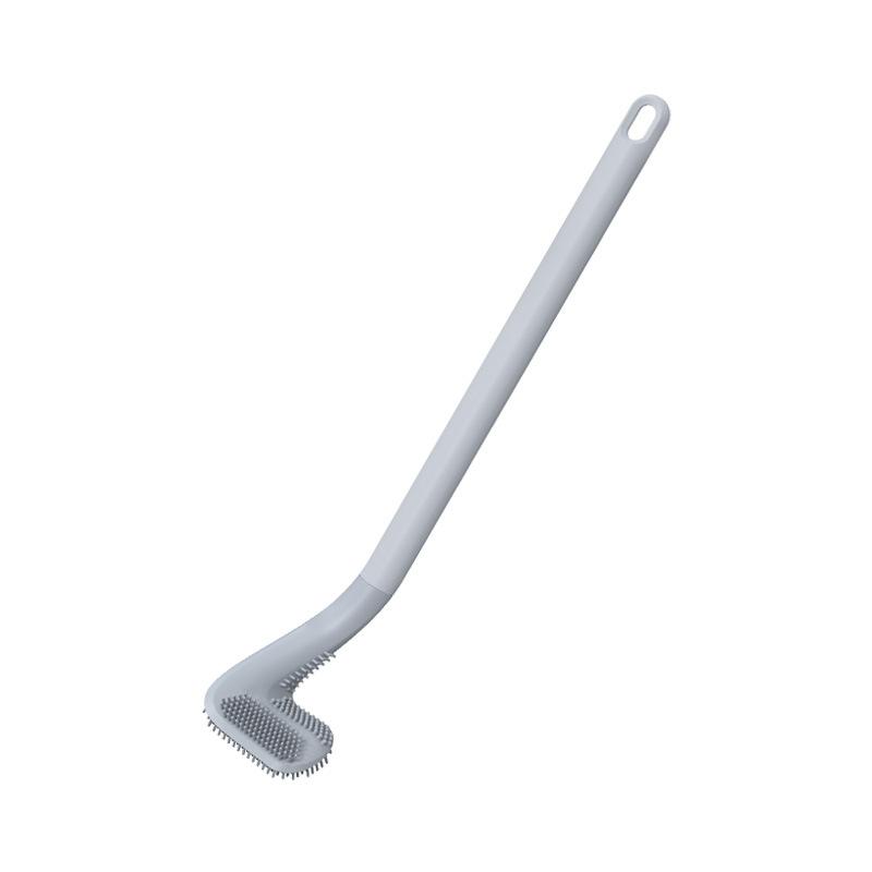 Flexible Silicone Golf Toilet Brush with Long Handle and Wall Mount