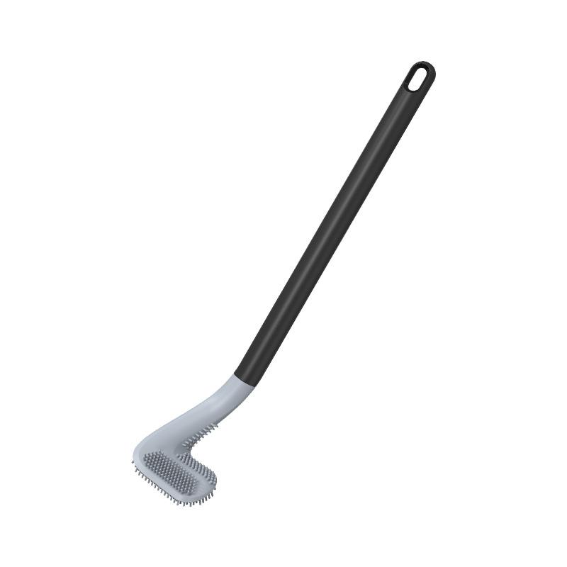 Flexible Silicone Golf Toilet Brush with Long Handle and Wall Mount