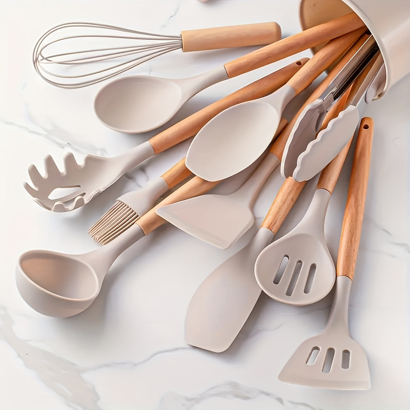 Silicone Kitchen Utensil Set - Heat and Scratch Resistant