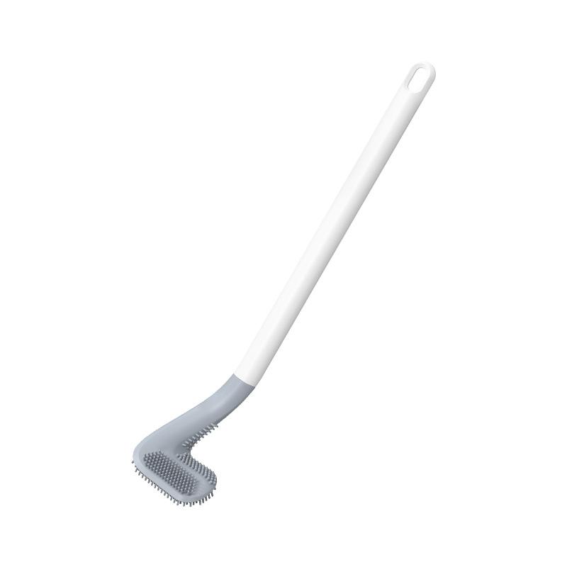 Flexible Silicone Golf Toilet Brush with Long Handle and Wall Mount