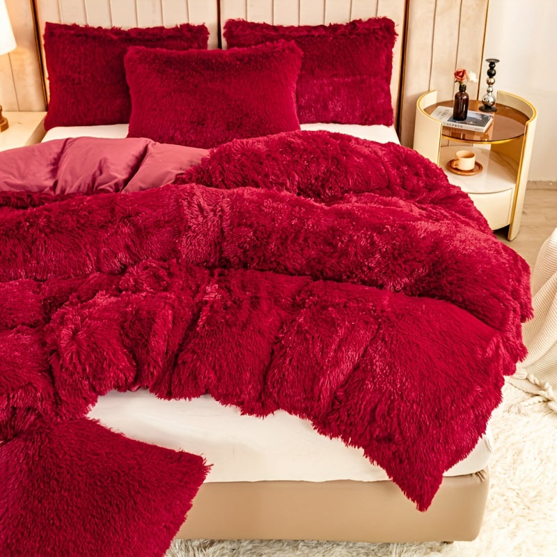 Ultra Soft Plush Duvet Cover Set with Zipper Closure