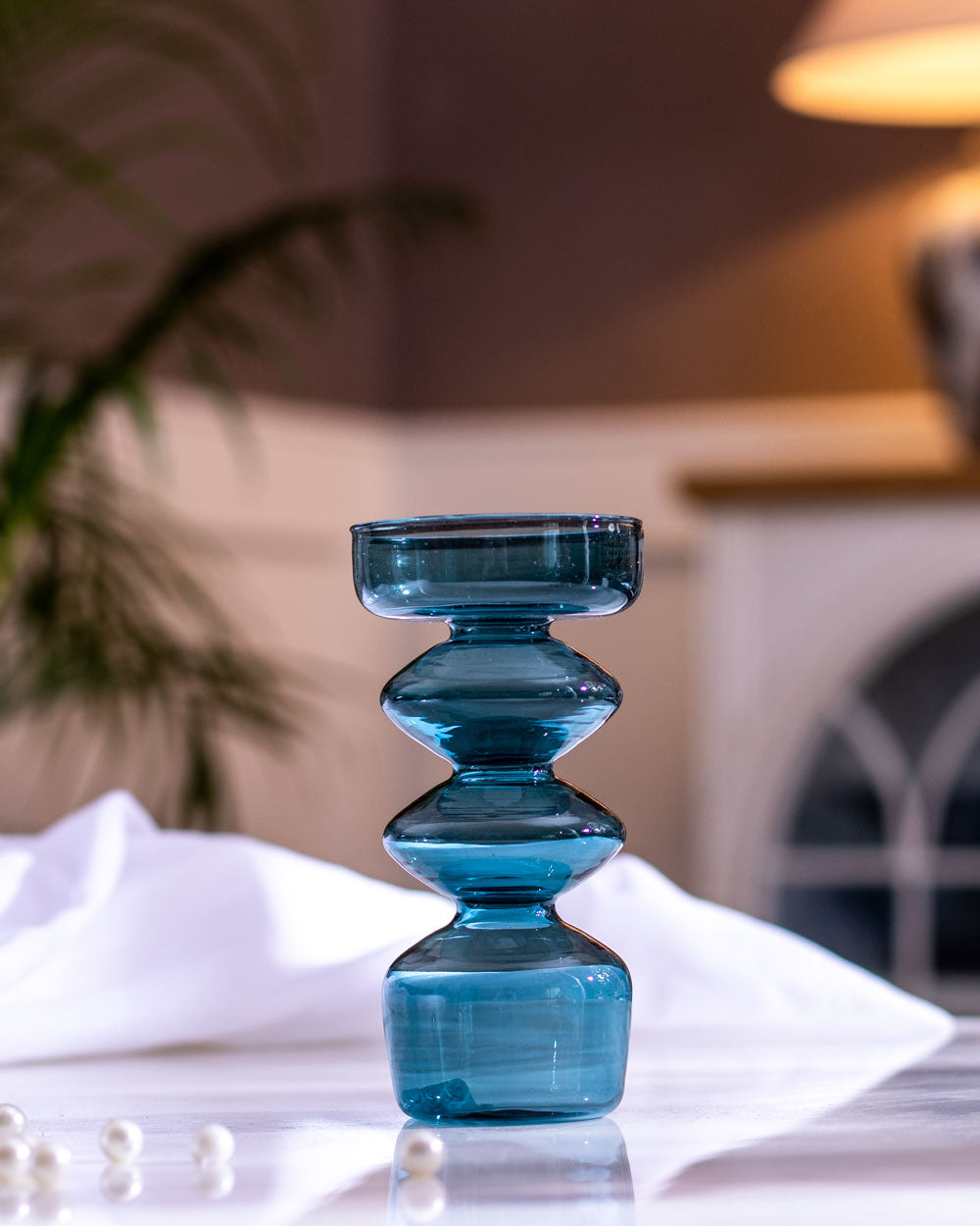 Modern Glass Tealight Holder with Columnar Design