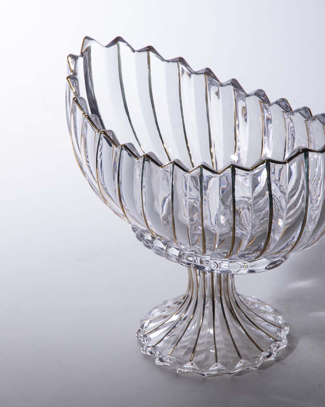 Crystal Glass Lotus Decorative Centerpiece Bowl