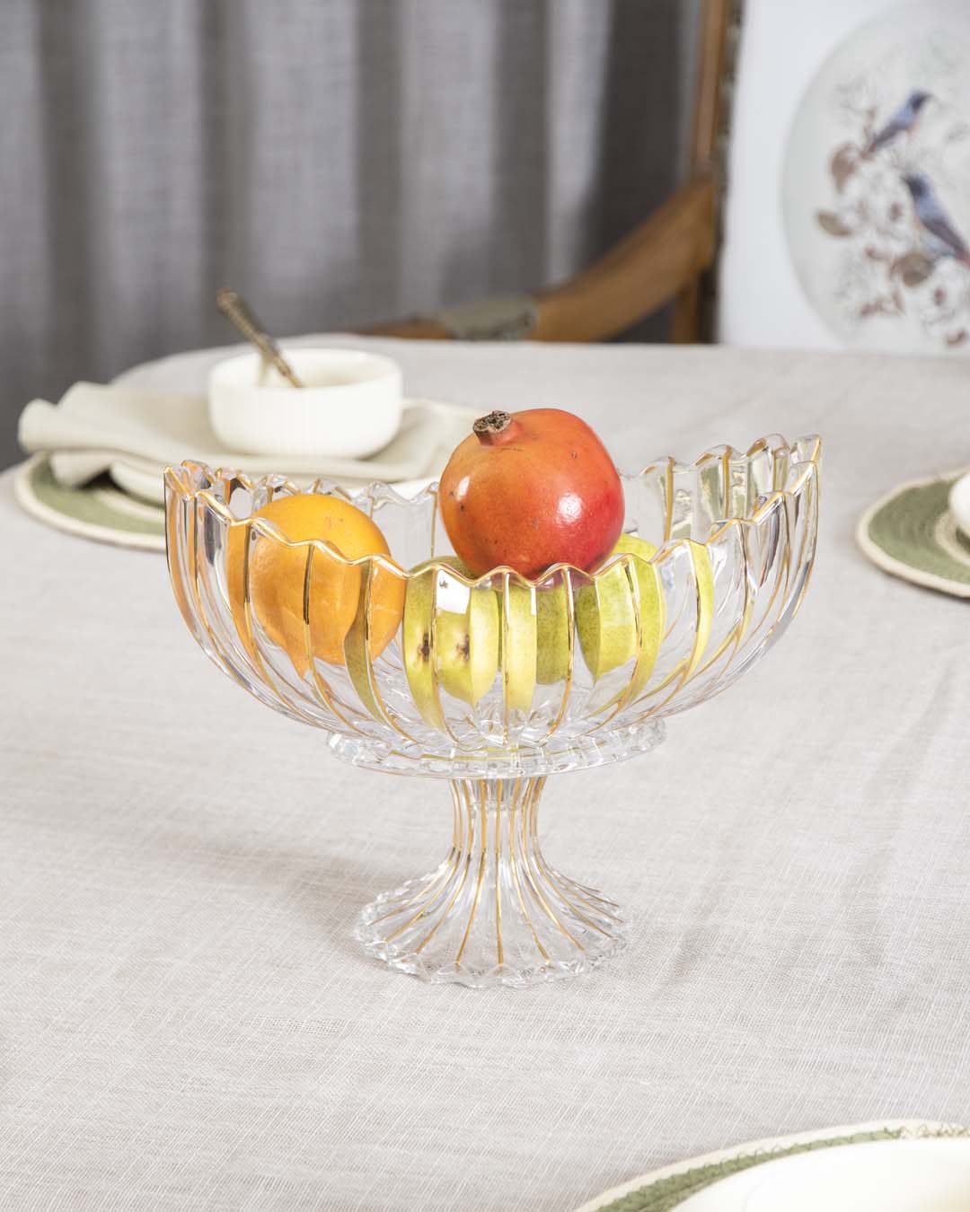 Crystal Glass Lotus Decorative Centerpiece Bowl