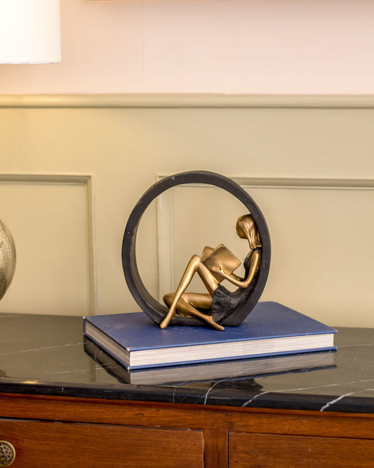 Reading Girl Statue in Resin - Literary Home Decor