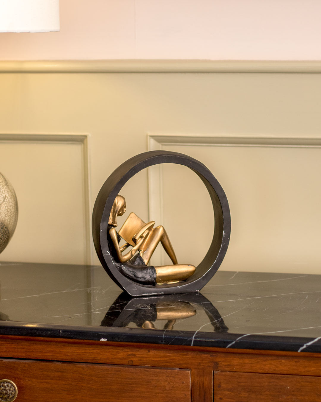 Reading Girl Statue in Intricate Resin Design