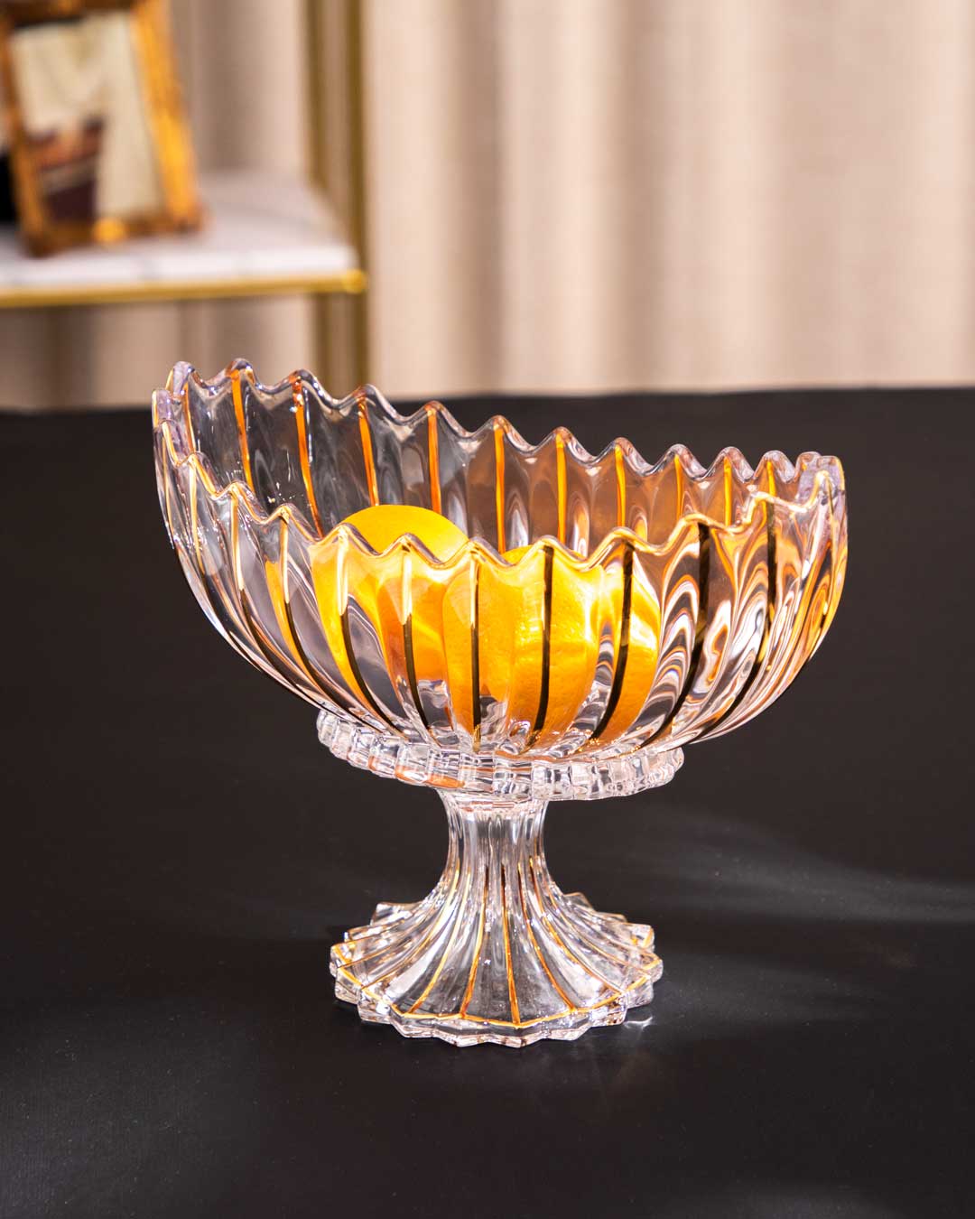Crystal Glass Lotus Decorative Centerpiece Bowl
