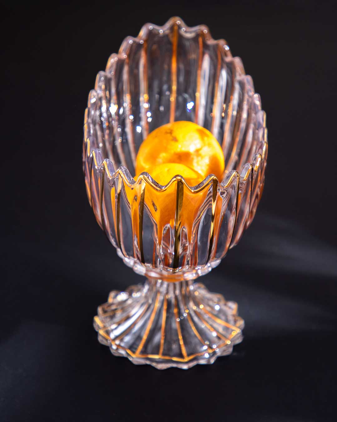 Crystal Glass Lotus Decorative Centerpiece Bowl