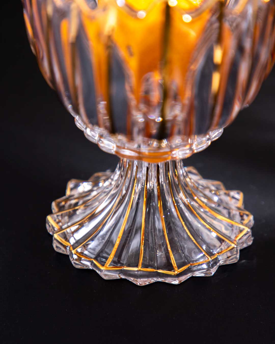 Crystal Glass Lotus Decorative Centerpiece Bowl