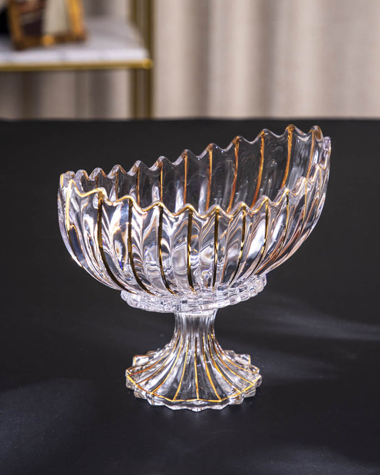 Crystal Glass Lotus Decorative Centerpiece Bowl