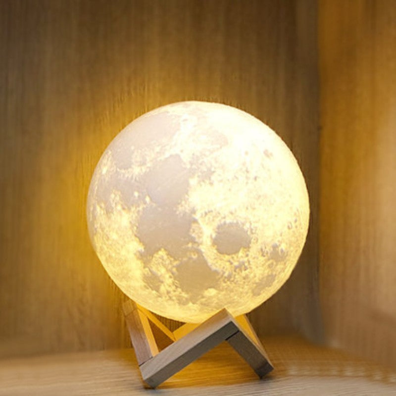 Rechargeable 3D Moon Night Light with Touch Control and USB Charging