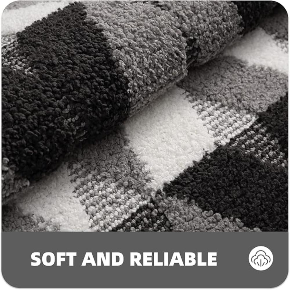 Soft Microfiber Non-Slip Geometric Entryway Rug