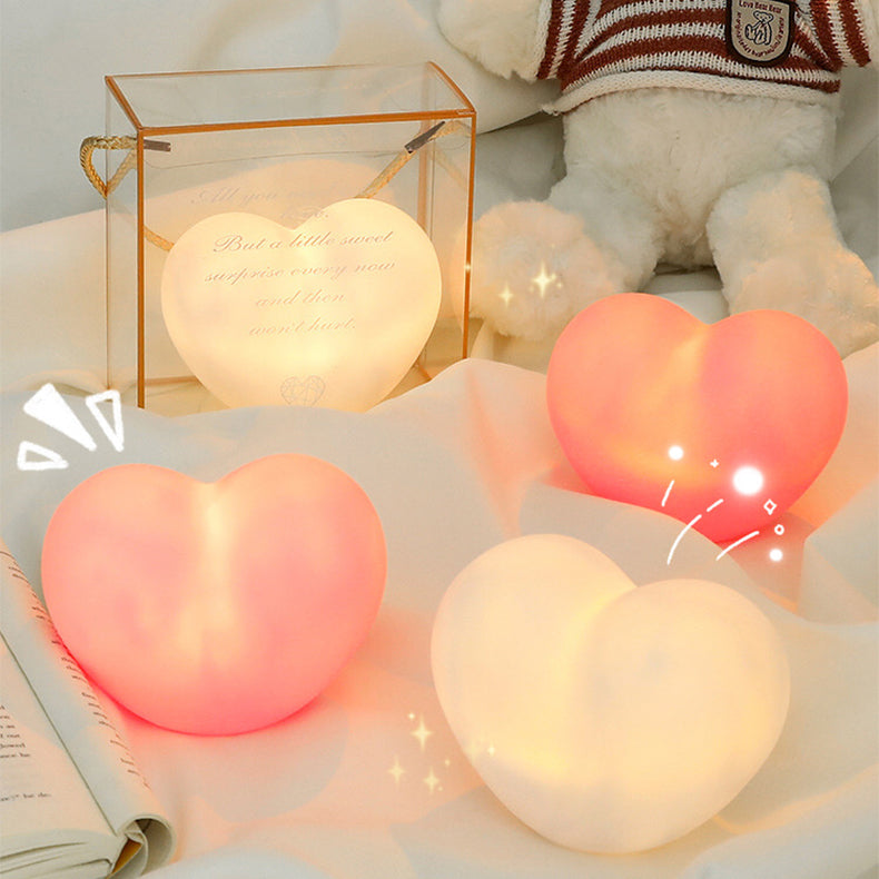 Heart-Shaped Silicone LED Night Light Table Lamp