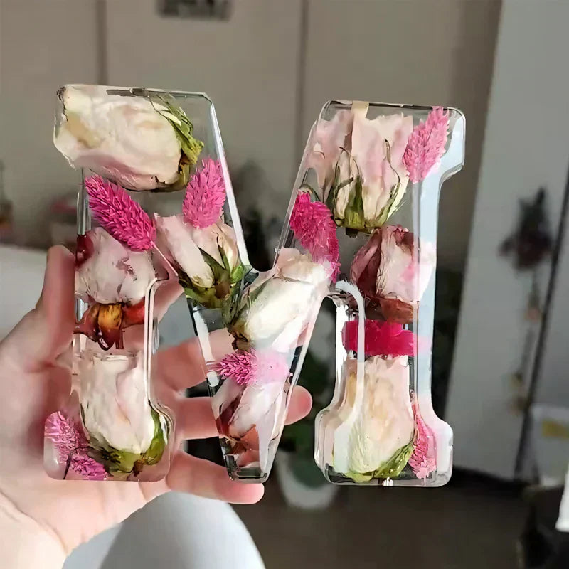 Dried Flower Alphabet Night Light