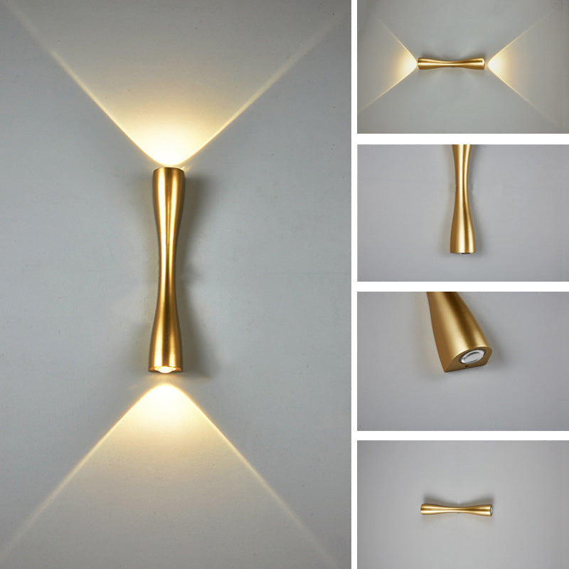 Modern 2-Light LED Wall Light in Gold, Black, or White