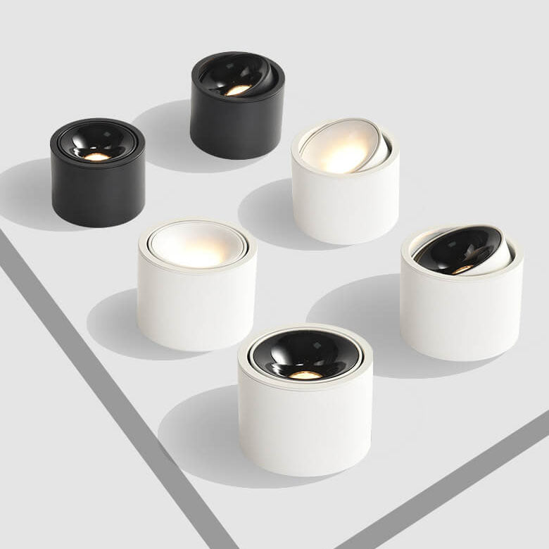 Adjustable Minimalist LED Recessed Ceiling Light in Black or White