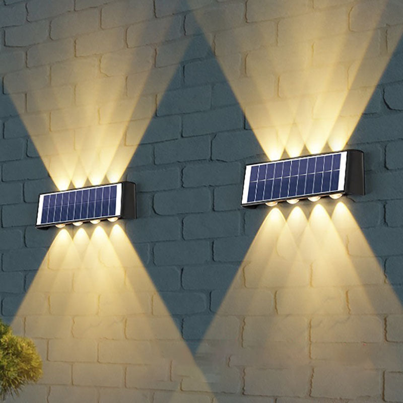 Solar Waterproof LED Wall Light - Modern Minimalist Rectangular Design for Outdoor Use