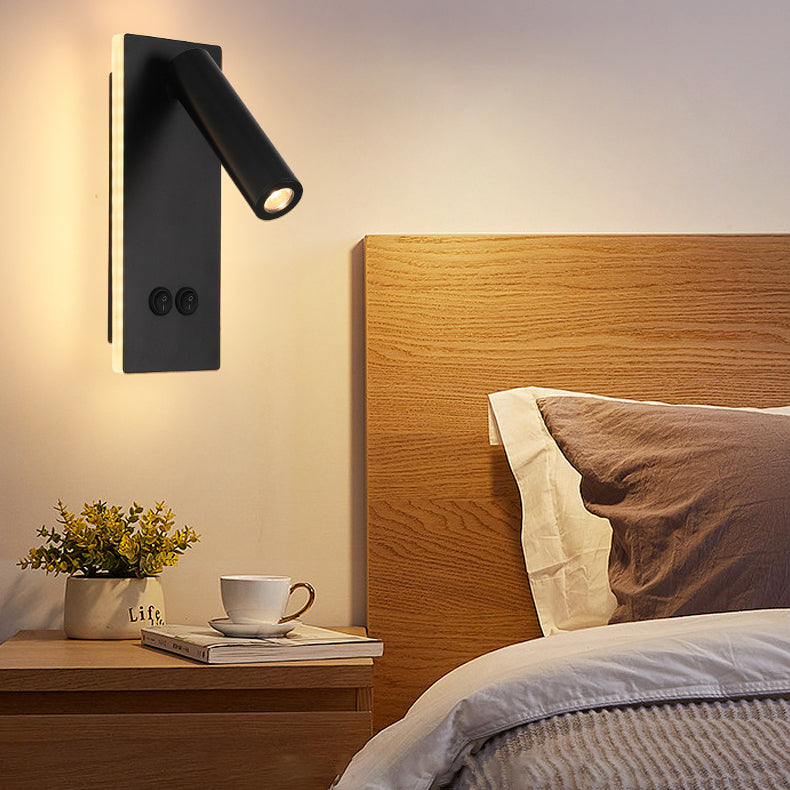 Modern Minimalist Rectangular Round Iron Aluminum LED Wall Lamp