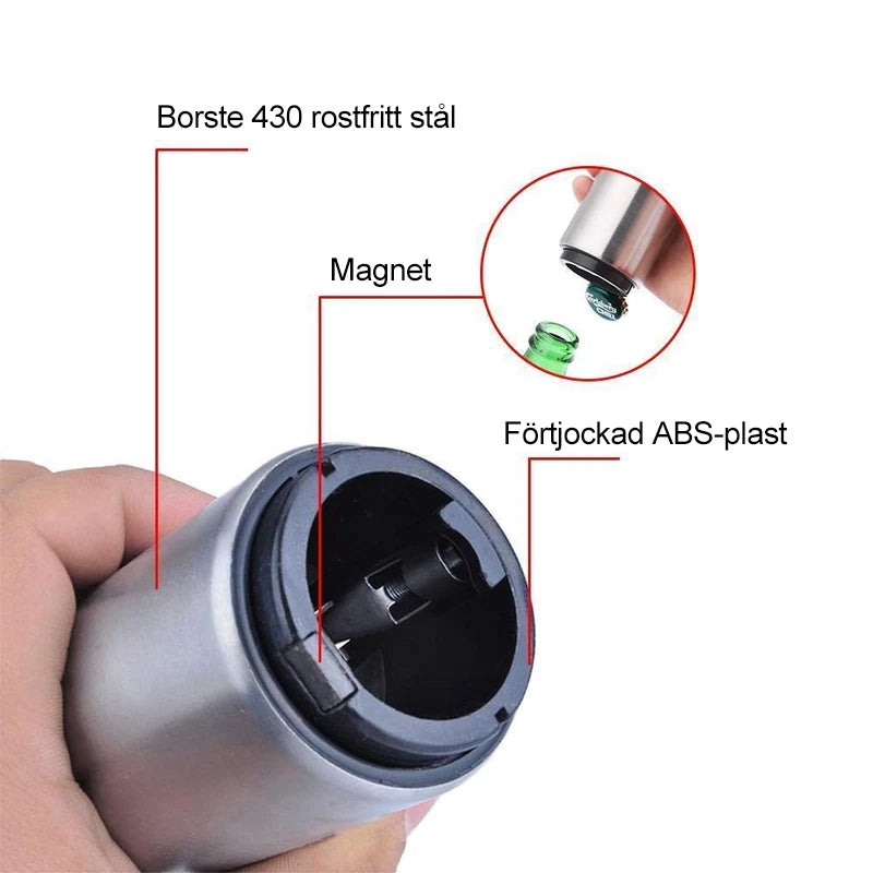 Automatic Magnetic Bottle Opener with Crown Cap Collector