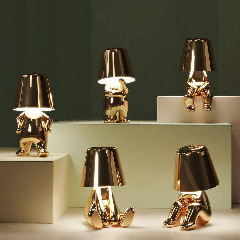 Creative Gold Thinking Man Touch Control Table Lamp