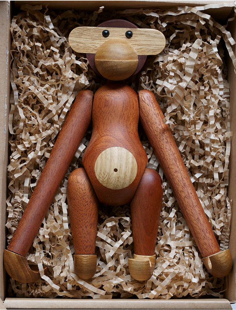 Solid Wood Monkey Ornament