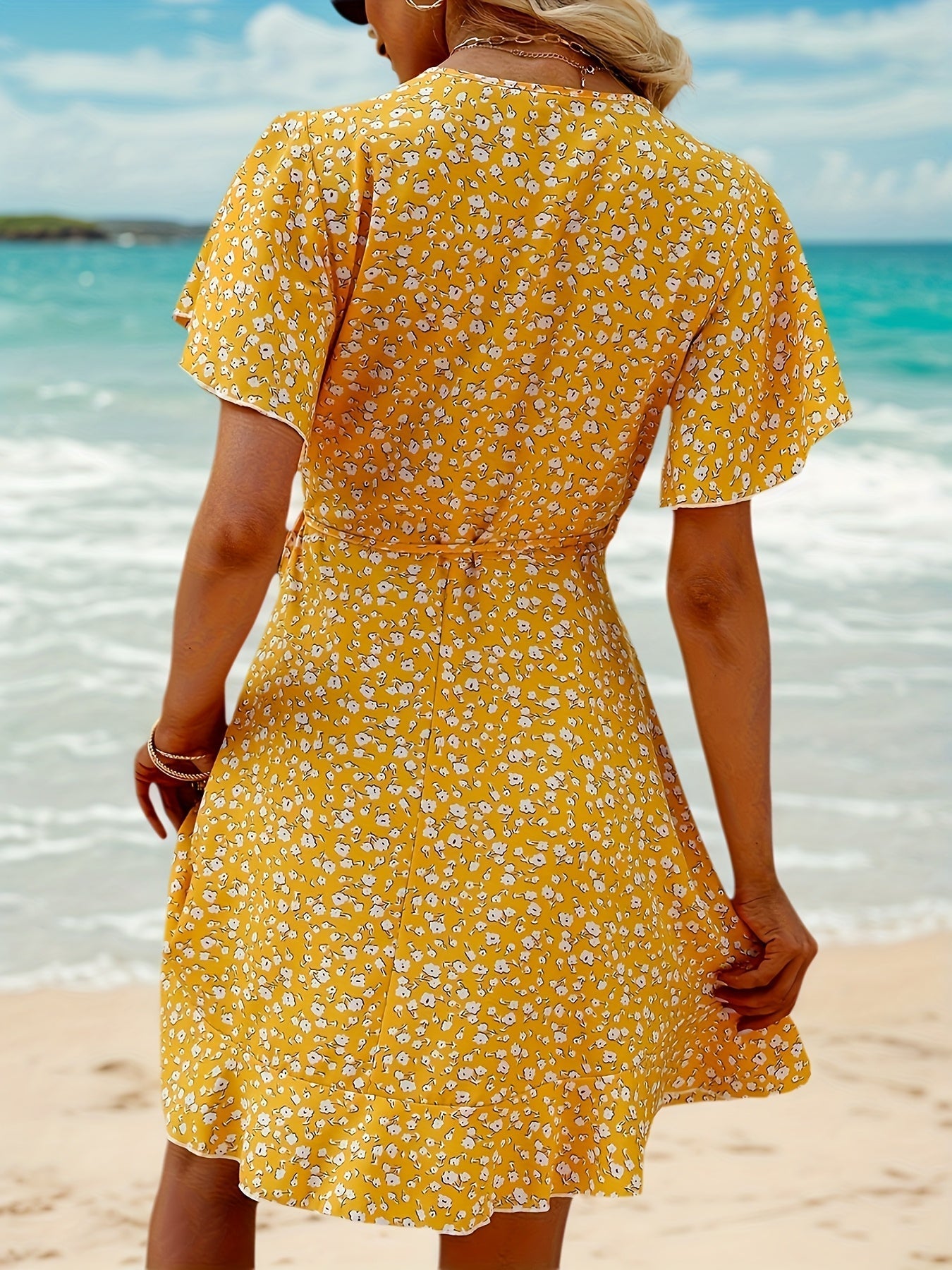 Floral Wrap Summer Dress for Women