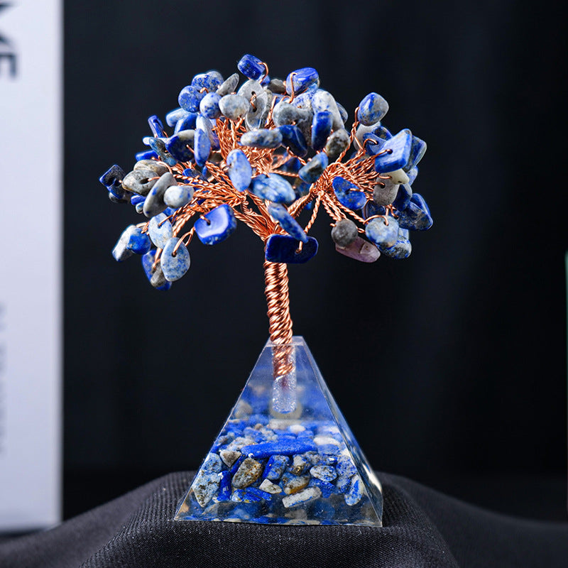 Natural Crystal Feng Shui Tree with Pyramid Base