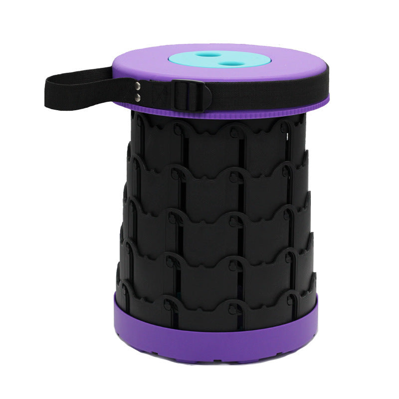 Retractable Folding Stool with Adjustable Height and High Load Capacity