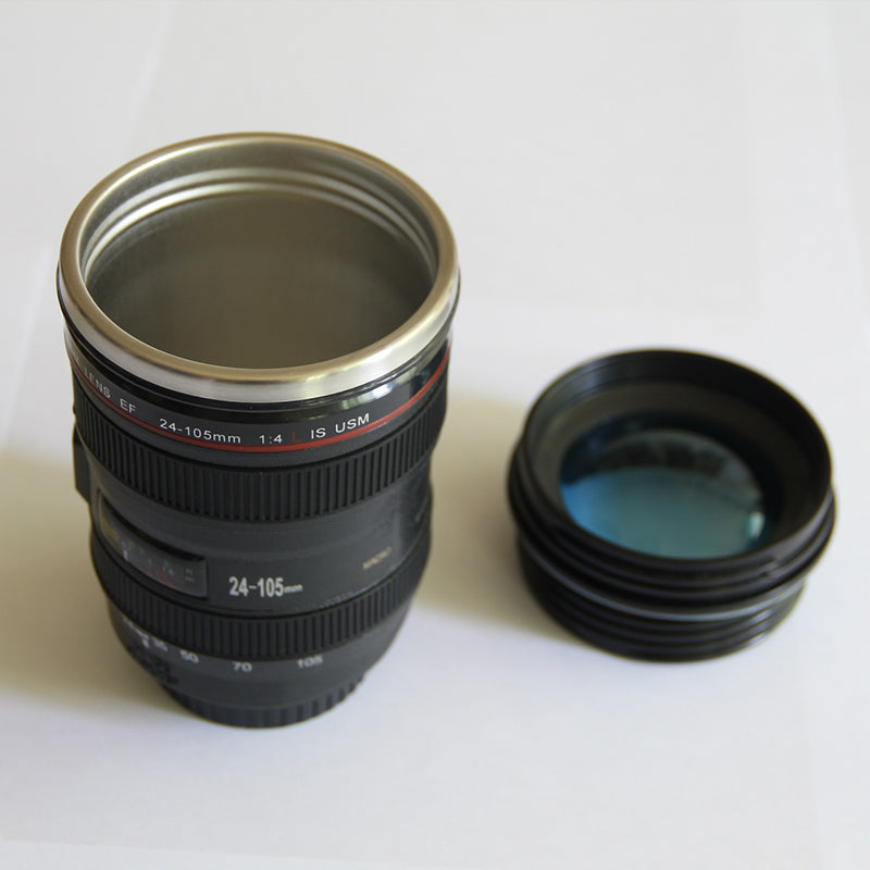 Camera Lens Coffee Mug Insulated Travel Cup for Photographers