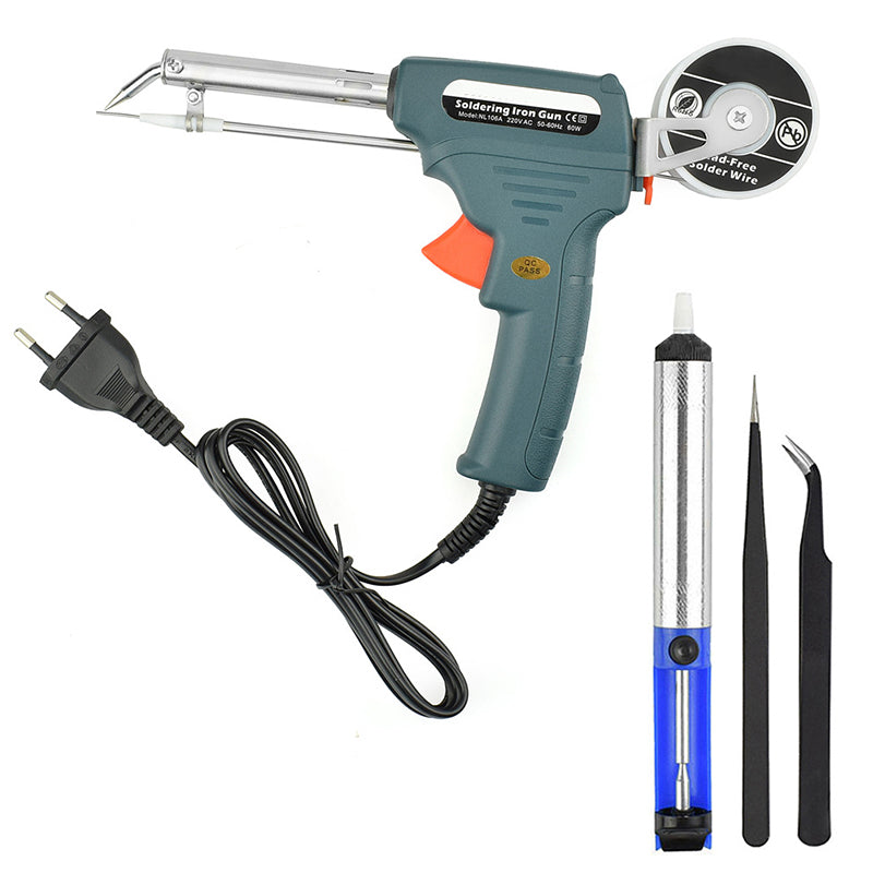 60W Quick Heating Soldering Iron with Replaceable Tips and Safety Features