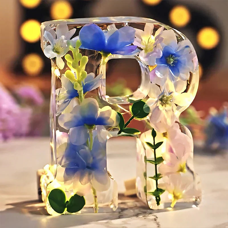 Dried Flower Alphabet Night Light