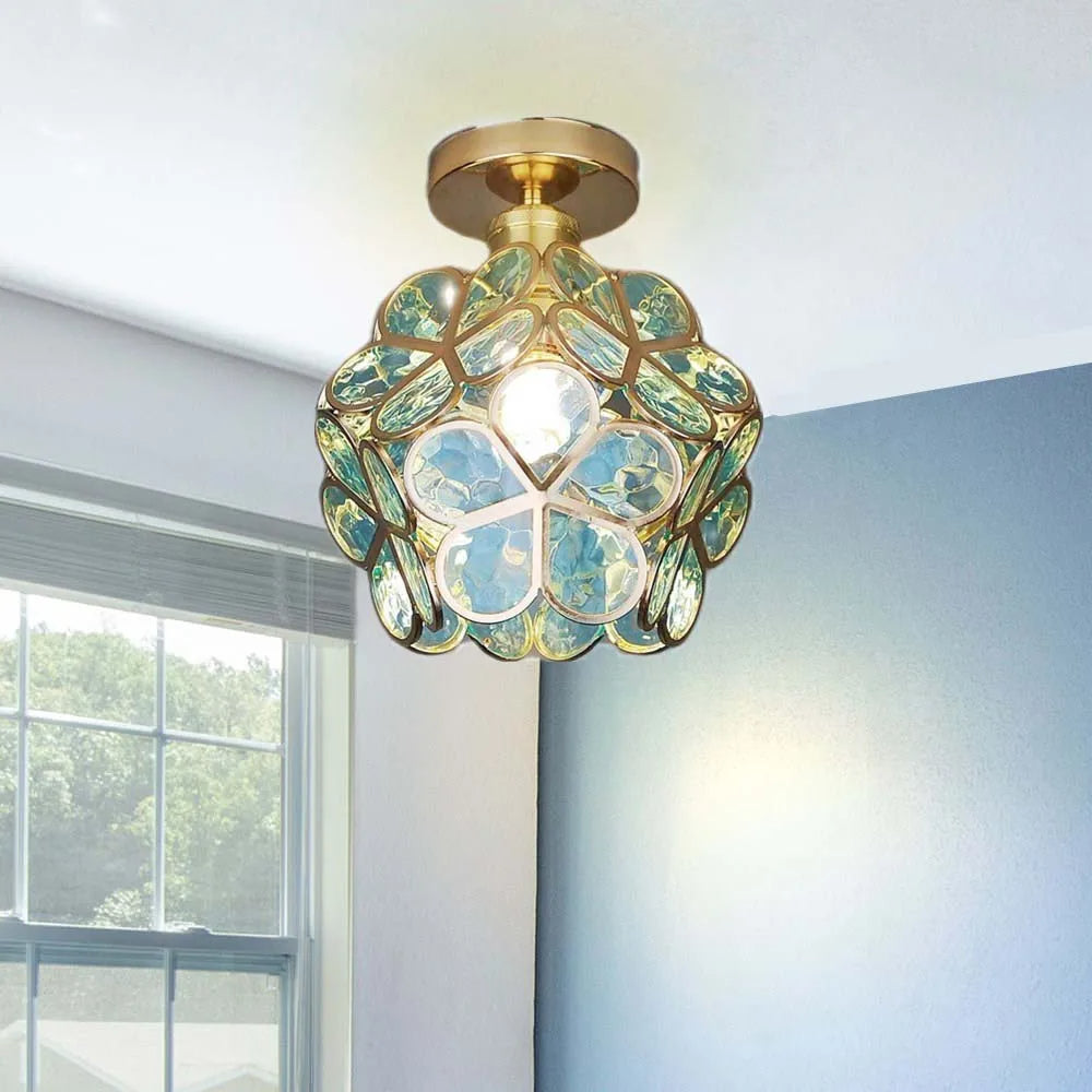 Floral Glass Ceiling Lamp for Elegant Interior Lighting