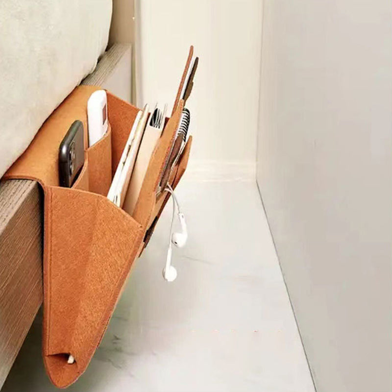 Hanging Felt Nightstand Storage Caddy with Large Pockets