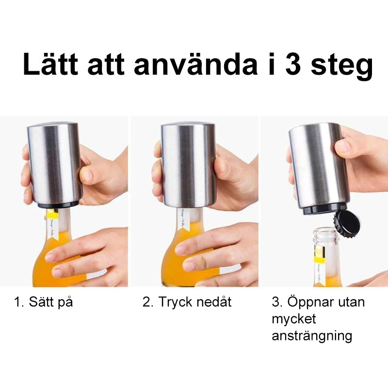 Automatic Magnetic Bottle Opener with Crown Cap Collector