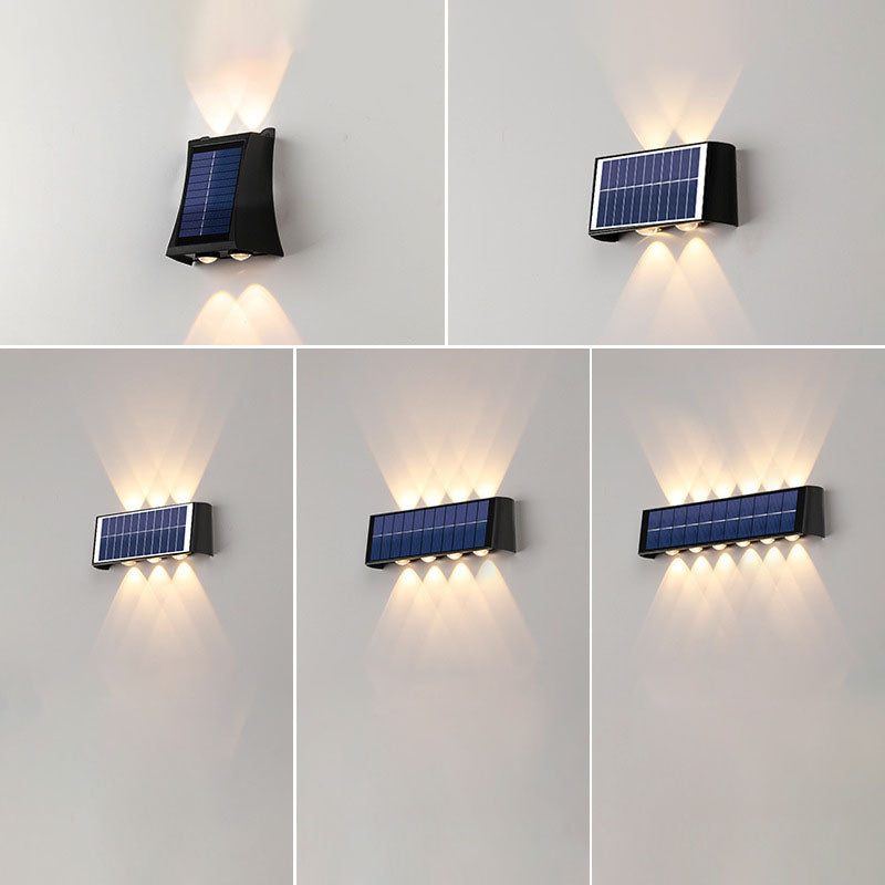 Solar Waterproof LED Wall Light - Modern Minimalist Rectangular Design for Outdoor Use
