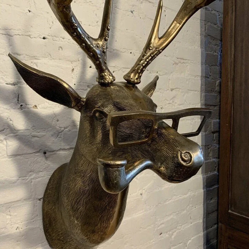 Bronze Resin Deer Head Wall Sculpture