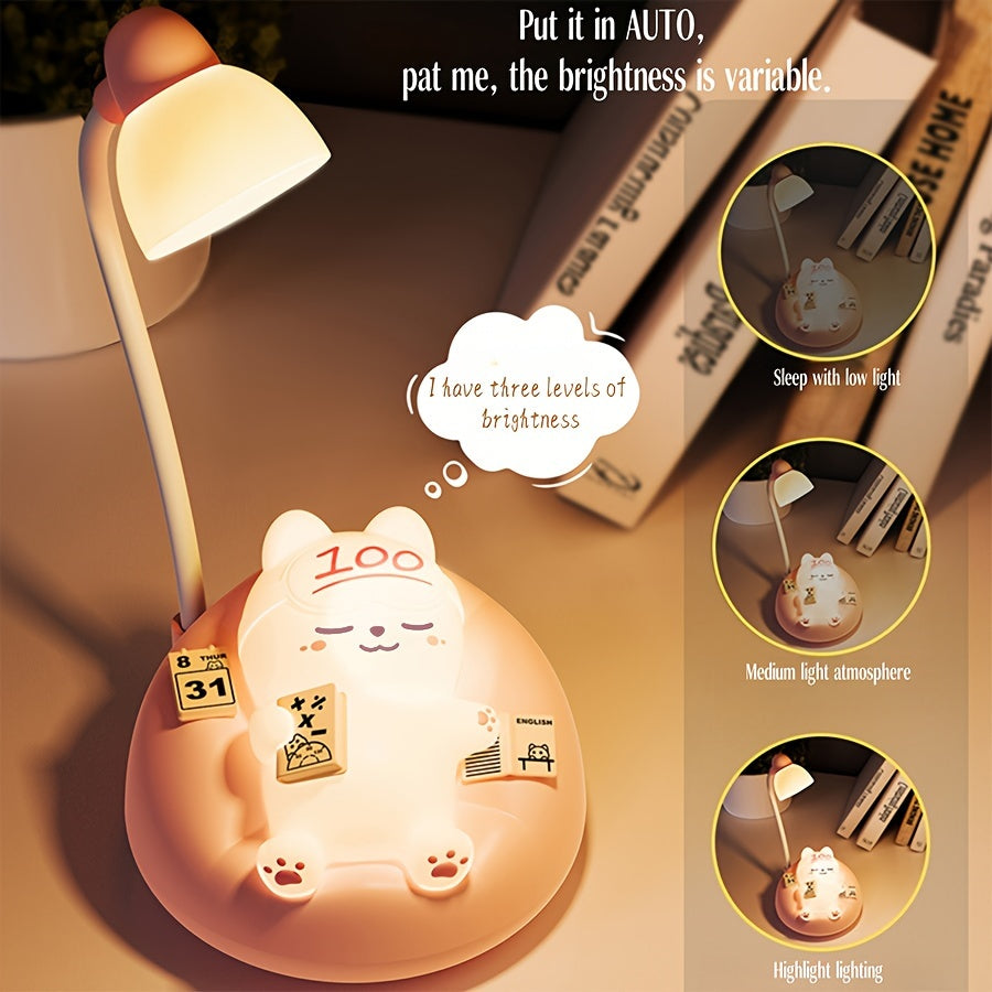 Cute Cat LED Night Light with Adjustable Brightness