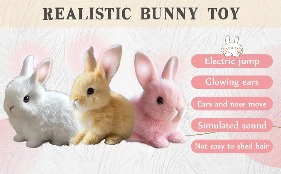 Realistic Interactive Plush Bunny Toy