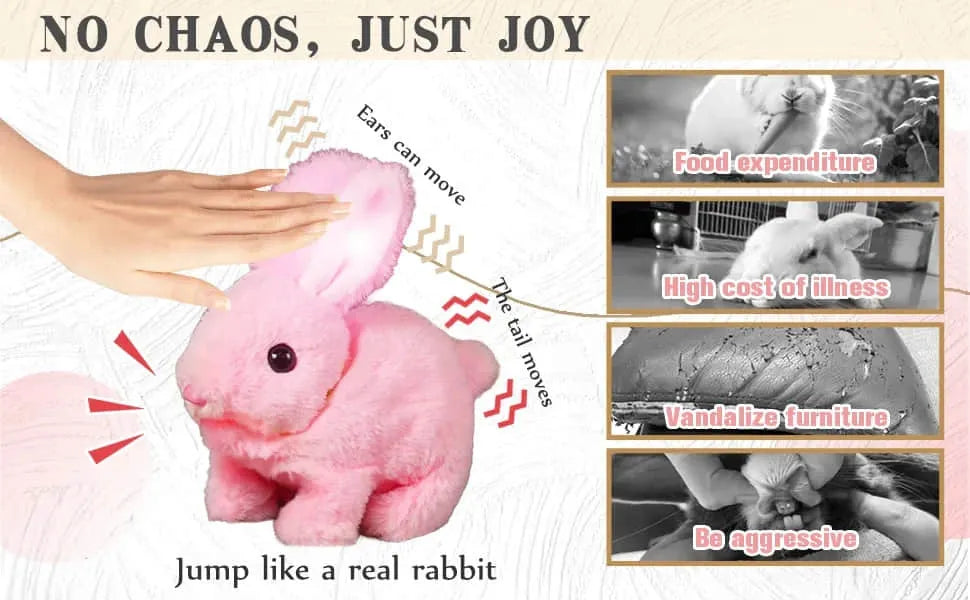 Realistic Interactive Plush Bunny Toy