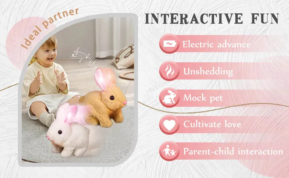 Realistic Interactive Plush Bunny Toy