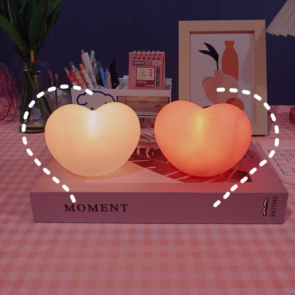 Heart-Shaped Silicone LED Night Light Table Lamp