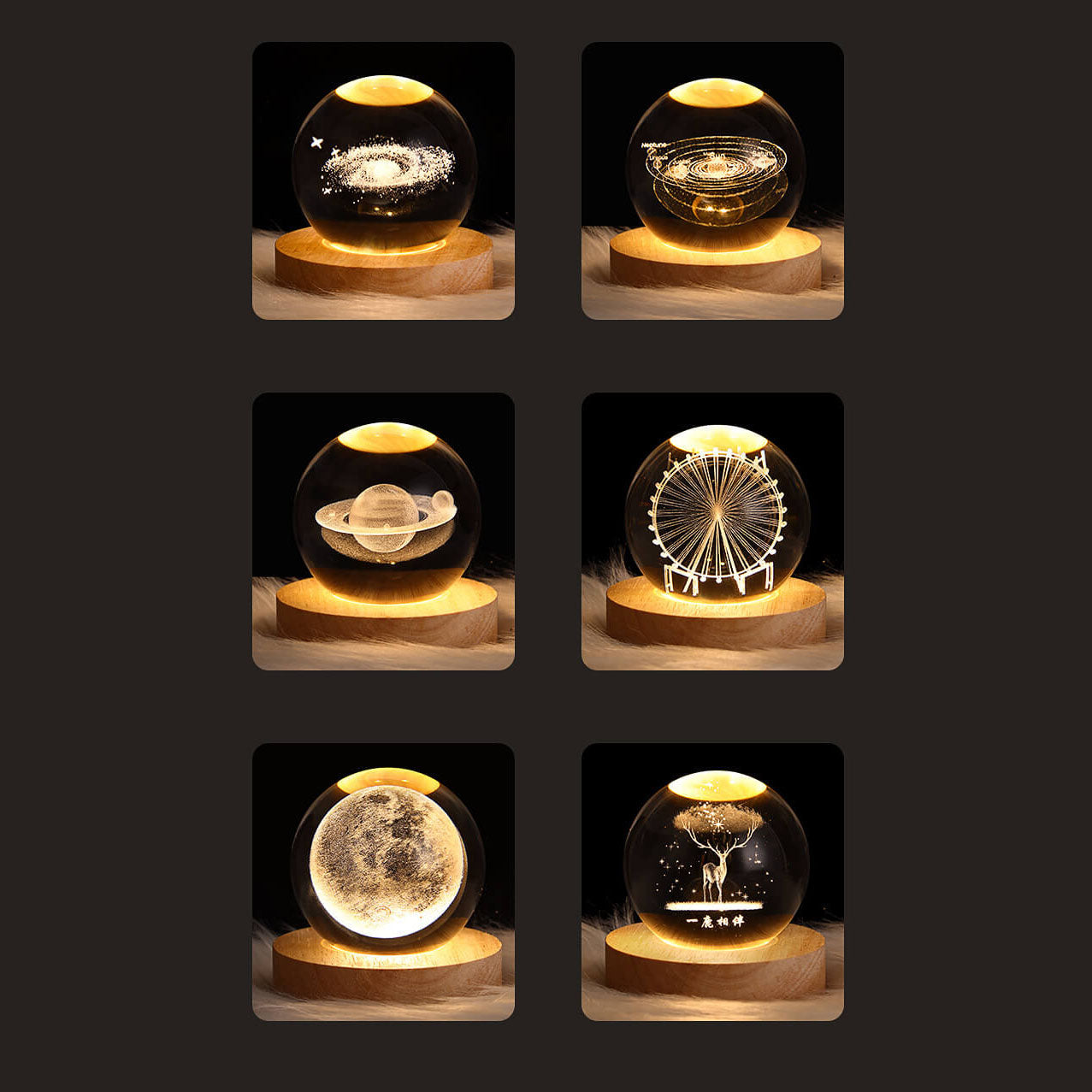 Crystal Star System USB LED Night Light Table Lamp