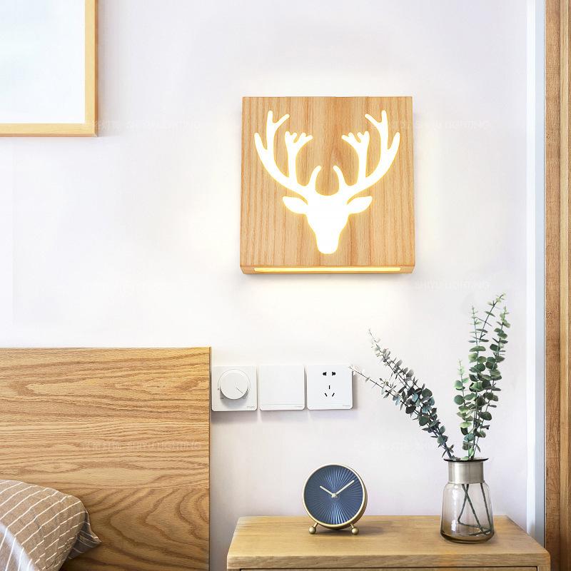 Wooden LED Wall Lamp - Energy-Efficient Nature-Inspired Design